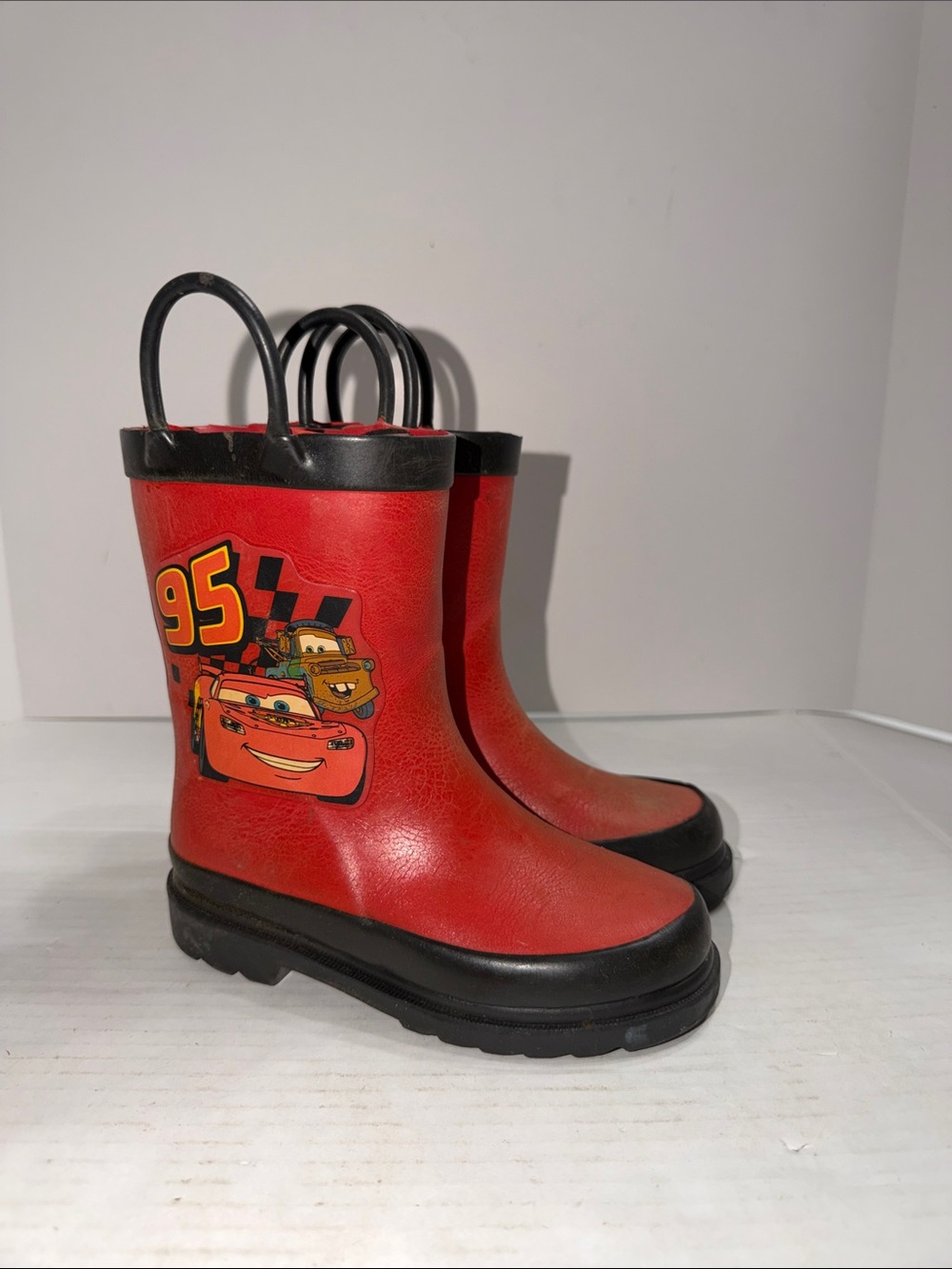Disney Red & Black Lightning McQueen Kids Rain Boots